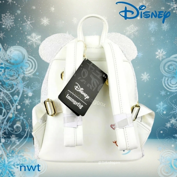 NWT Mickey Mouse Christmas Snowman Backpack Set Ears Wallet Bag Combo Disney - Picture 11 of 16